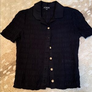 J.Crew Black Textured Short Sleeve Shirt